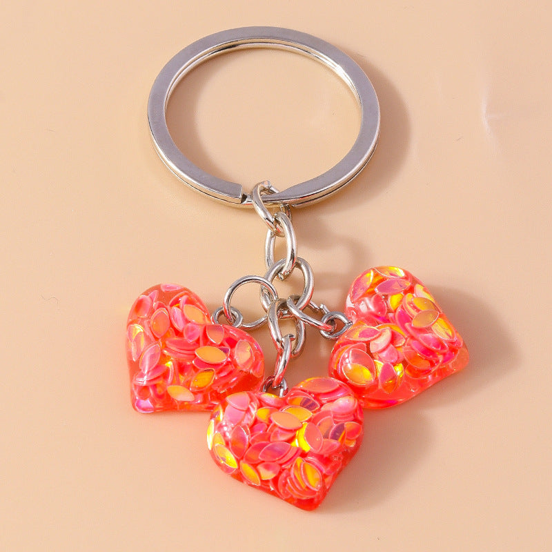 Wholesale Color Love Sequin Keychains